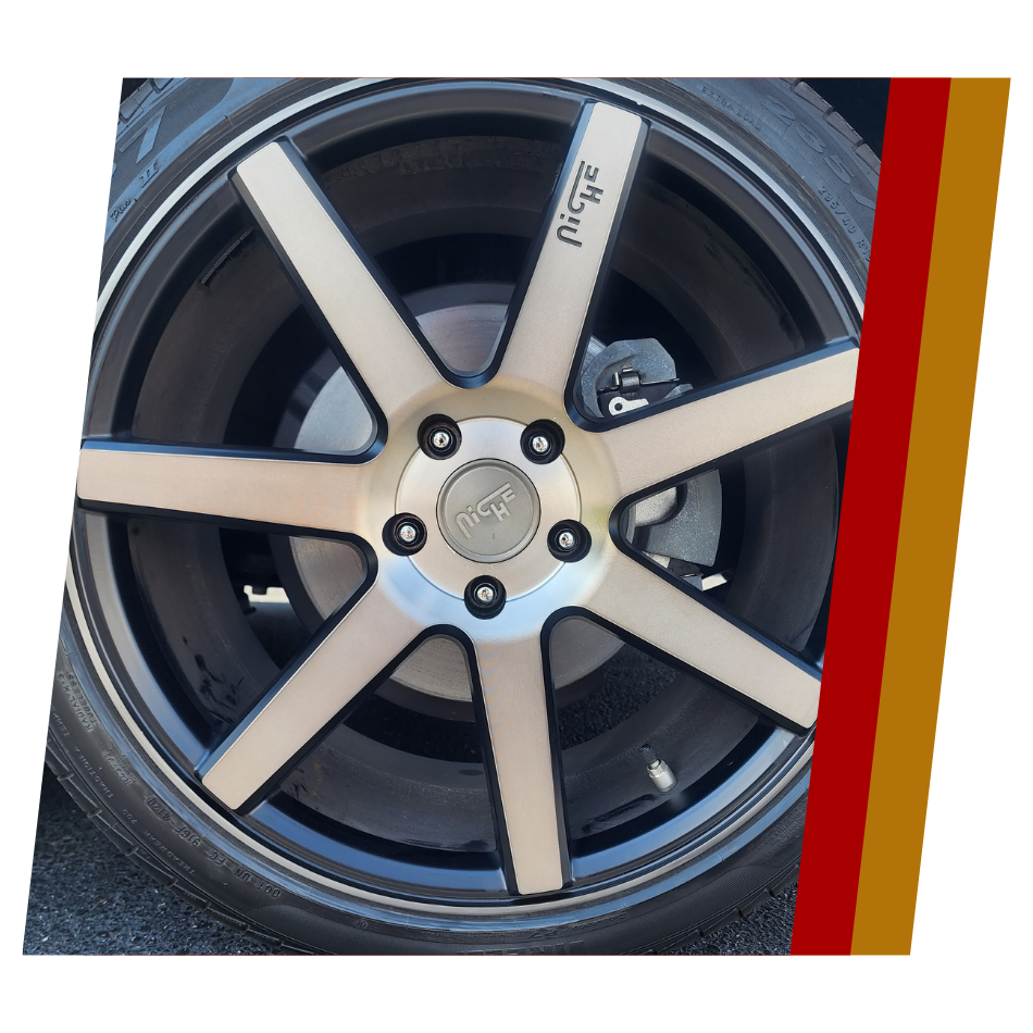 example of cosmetic wheel repair and custom rim painting service