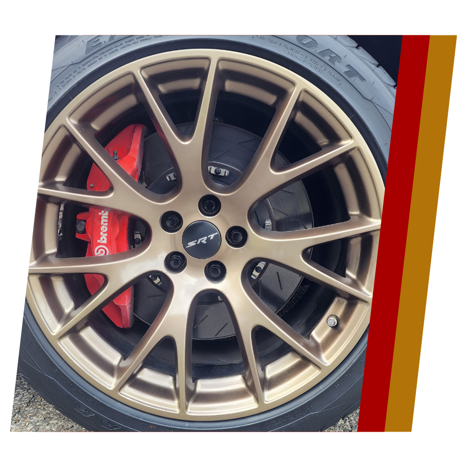example of cosmetic wheel repair and custom rim painting service