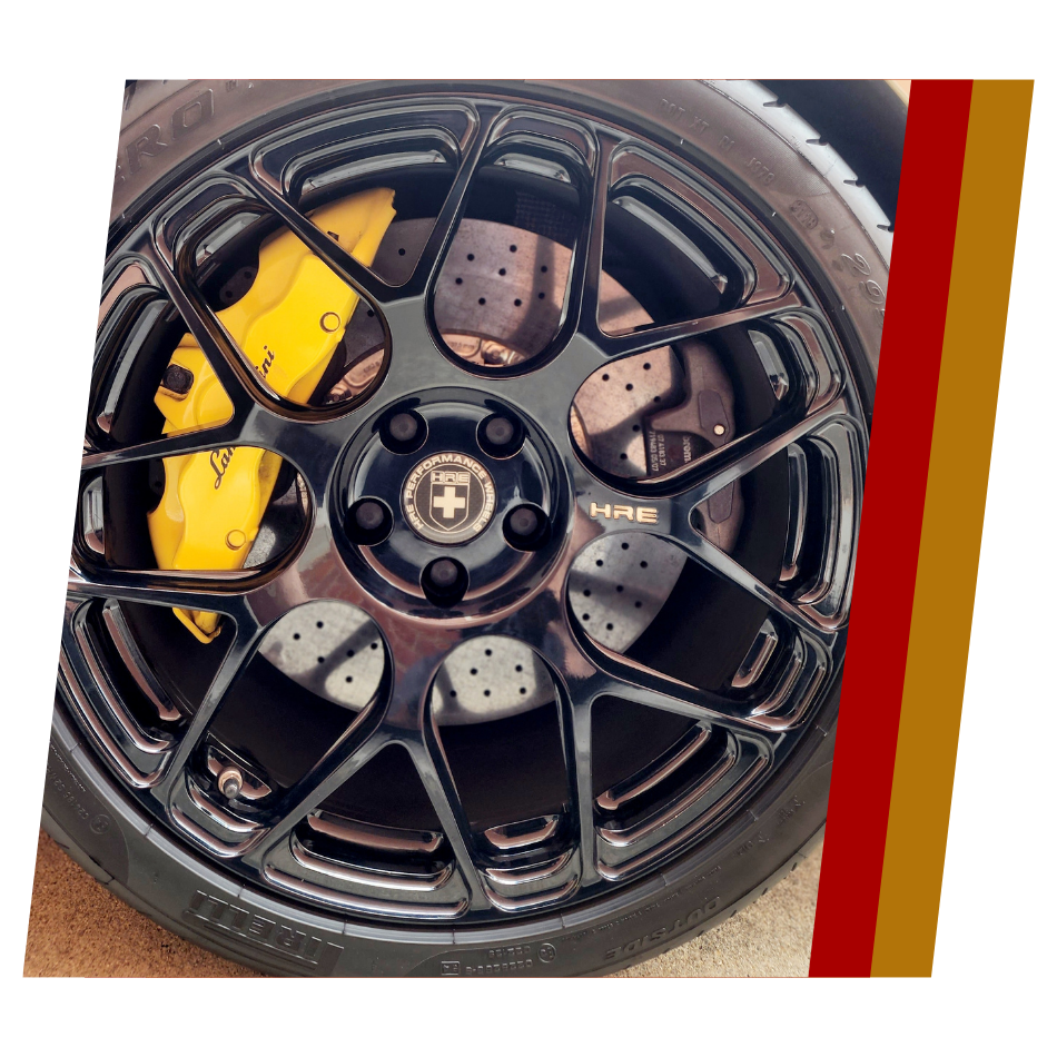 example of cosmetic wheel repair and custom rim painting service